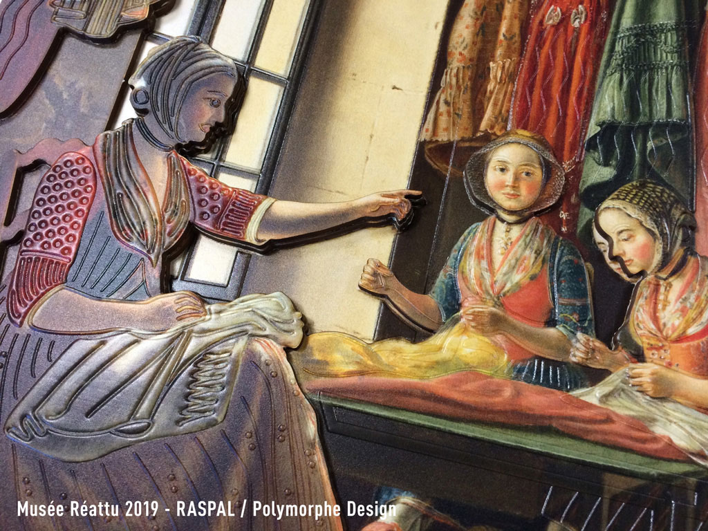 Mus&eacute;e R&eacute;attu 2019 - Raspal / Polymorphe Design. Interpr&eacute;tation tactile de l'atelier de couture