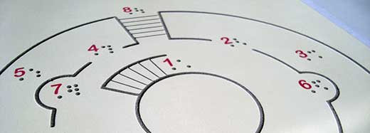 Livret de visite en relief et gros caract&egrave;res.